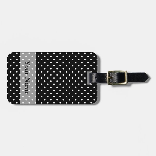 Etiqueta Para Maletas Modelo de lunar negro (Frente Horizontal)