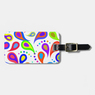 Etiqueta Para Maletas Modelo de Paisley del arco iris