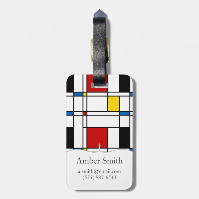 Etiqueta Para Maletas Modelo de Stijl (Atrás Vertical)
