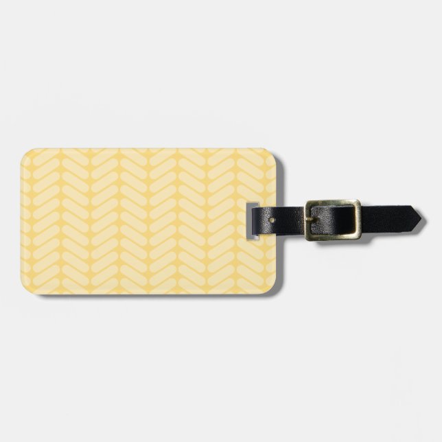 Etiqueta Para Maletas Modelo de zigzag amarillo inspirado haciendo punto (Frente Horizontal)