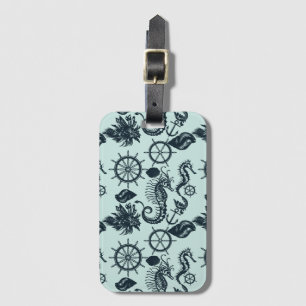 Etiqueta Para Maletas Modelo del animal de mar del vintage