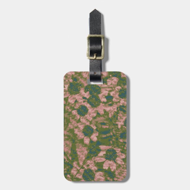 Etiqueta Para Maletas Modelo del camuflaje de la flor (Frente Vertical)