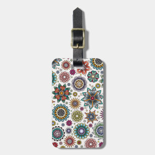 Etiqueta Para Maletas Modelo del Doodle de la flor del estilo del