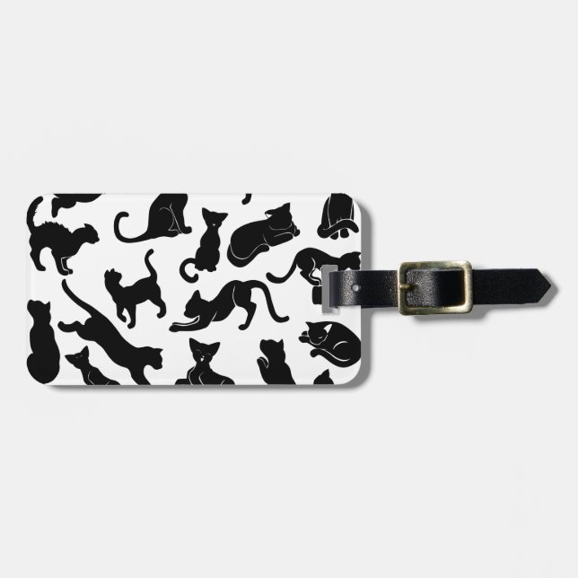 Etiqueta Para Maletas Modelo del gato negro (Frente Horizontal)