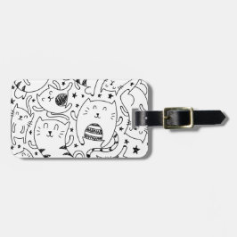 Etiqueta Para Maletas Modelo incompleto divertido de los doodles de los