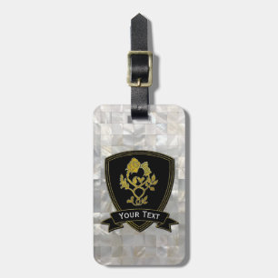 Etiqueta Para Maletas Modelo nacarado color de rosa y del cardo