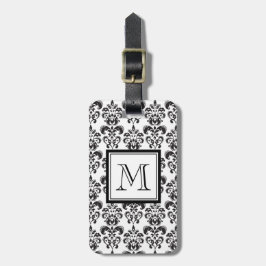 Etiqueta Para Maletas Modelo negro 2 del damasco con su monograma