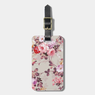 Etiqueta Para Maletas Modelo púrpura rosado elegante de los rosas del
