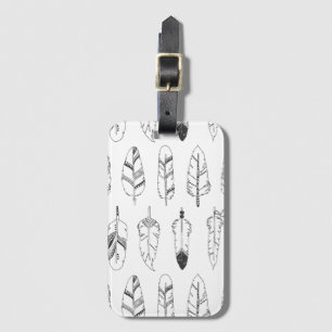 Etiqueta Para Maletas Modelo retro inspirado de la pluma