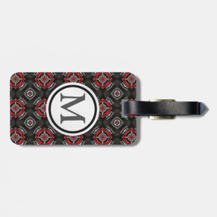 Etiqueta Para Maletas Modelo rojo y negro
