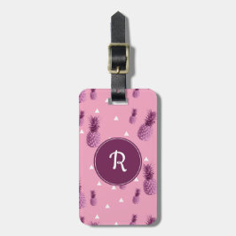 Etiqueta Para Maletas Modelo rosado tropical de los triángulos de la