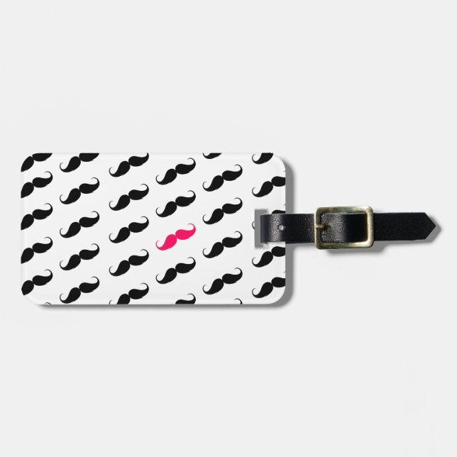 Etiqueta Para Maletas Modelo rosado y negro femenino divertido del (Frente Horizontal)