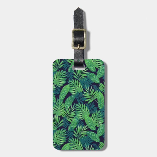 Etiqueta Para Maletas Modelo tropical de las hojas (Frente Vertical)