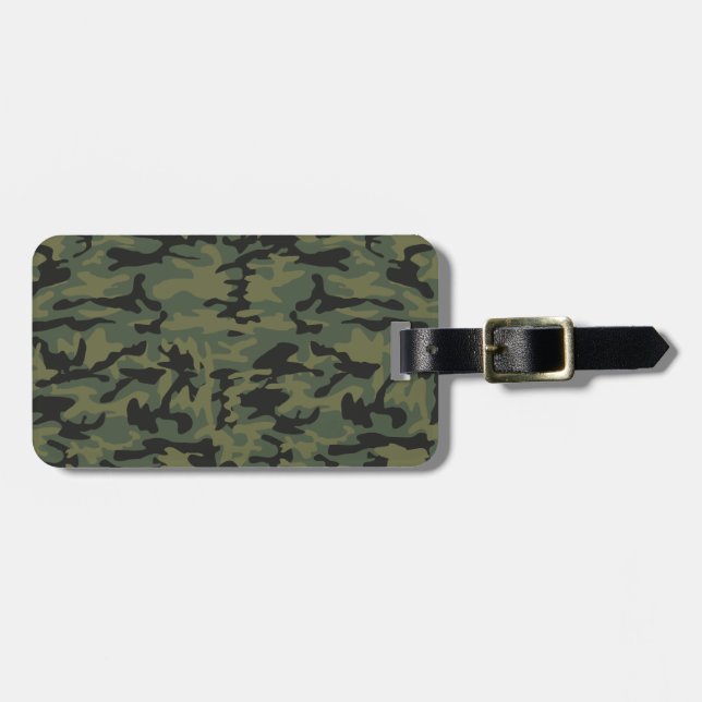 Etiqueta Para Maletas Modelo verde del camo (Frente Horizontal)