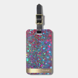 Etiqueta Para Maletas Modern Cool Brillo Raya Dorada - Personalizado