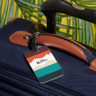 Etiqueta Para Maletas Modern Cute Abstract Retro Vector Script