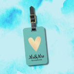 Etiqueta Para Maletas Modern Elegant Blue Faux Gold Heart Mr&Mrs<br><div class="desc">Etiqueta de equipaje de personalizable Guay con fondo azul / forma de corazón dorado falso / texto de Mr&Mrs. Puede agregar sus nombres y dirección.</div>