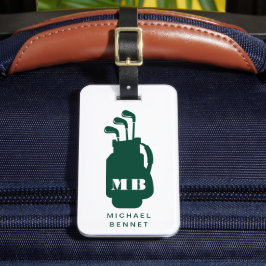 Etiqueta Para Maletas Modern Green Golf Sport Monogram