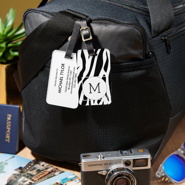 Etiqueta Para Maletas Modern Japanese Inkbrush Paint Pattern (Anverso & Reverso)