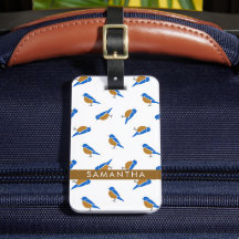 Modern Minimalist Eastern Bluebird Pattern