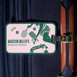 Etiqueta Para Maletas Modern Pickleball & Prosecco Bachelorette Weekend