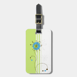 Etiqueta Para Maletas Modern Simple Flower Green Typography