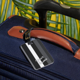 Etiqueta Para Maletas Moderna Linear | Carbón y Obsidiana