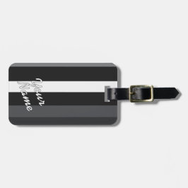 Etiqueta Para Maletas Moderna Linear | Carbón y Obsidiana