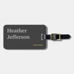 Etiqueta Para Maletas Moderna Llanura Minimalista Gris Moderna