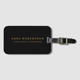 Etiqueta Para Maletas Moderna moda profesional Minimalista de oro negro