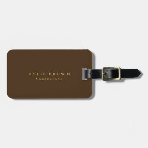 Etiqueta Para Maletas Moderna y elegante Brown Gold Professional