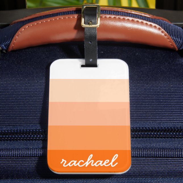 Etiqueta Para Maletas Modernas franjas de moda personalizadas (Anverso In situ 2)
