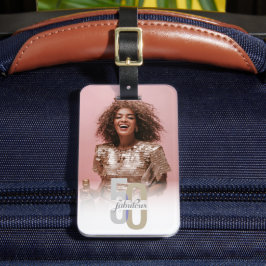 Etiqueta Para Maletas Moderno 50 y fabuloso 50 cumpleaños elegante