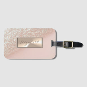 Etiqueta Para Maletas Moderno Chic Glamuroso Brillante Bokeh Ombre
