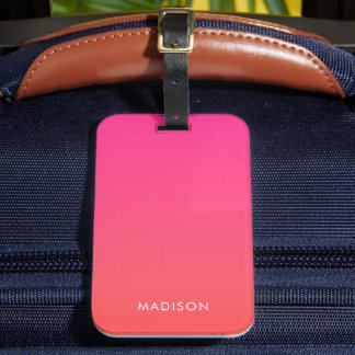Etiqueta Para Maletas Moderno degradado rosa caliente de color