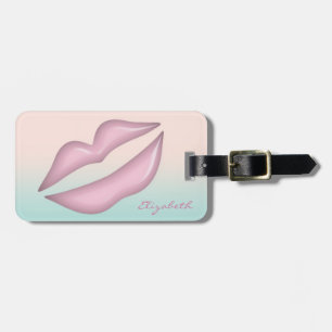 Etiqueta Para Maletas Moderno  Elegante Chic - Labios,Personalizado
