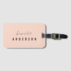 Etiqueta Para Maletas Moderno, elegante y sencillo pastel