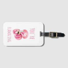 Etiqueta Para Maletas Moderno, Es Flamante Belleza Flamingo Rosa