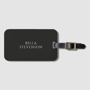 Etiqueta Para Maletas Moderno Gris Oscuro Liso Simple Minimalista Elegan