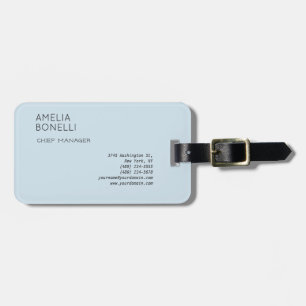 Etiqueta Para Maletas Moderno Minimalista profesional de color azul clar