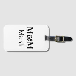 Etiqueta Para Maletas Moderno Monograma Minimalista Moderno Lujo Elegant