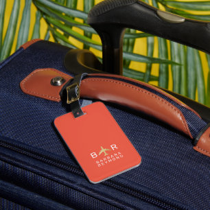 Etiqueta Para Maletas Moderno Monograma Plano Viaje Cálido Reddish