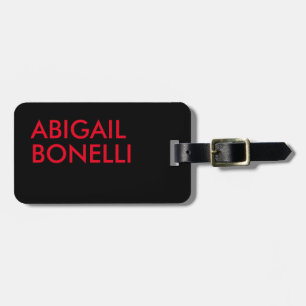 Etiqueta Para Maletas Moderno negro rojo minimalista profesional