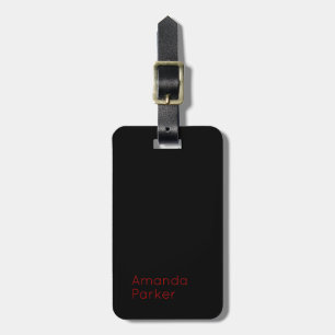 Etiqueta Para Maletas Moderno profesional Minimalista de color negro y b