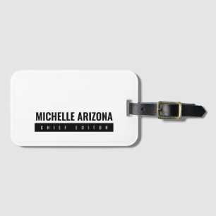 Etiqueta Para Maletas Moderno profesional minimalista en blanco y negro