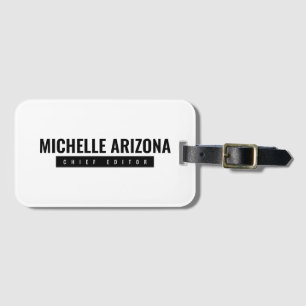 Etiqueta Para Maletas Moderno profesional minimalista en blanco y negro
