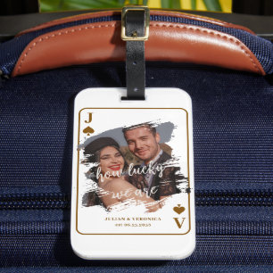 Etiqueta Para Maletas Moderno Qué Afortunados Somos Foto Personalizada