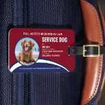 Etiqueta Para Maletas Moderno Red Blue Simple Service Dog Photo ID Badge<br><div class="desc">Perro de servicio - Identifique fácilmente a su perro como un perro de servicio de trabajo, mientras mantiene a su perro enfocado y recorta las distracciones mientras trabaja con una de estas tarjetas de identificación de perro de servicio k9. Aunque no es necesario, una tarjeta de identificación de perro de...</div>
