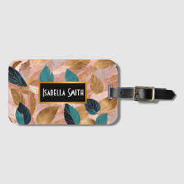 Etiqueta Para Maletas Moderno Rubor Pink Gold Boho deja colección