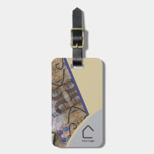 Etiqueta Para Maletas Moderno sencillo con acentos abstractos código QR 